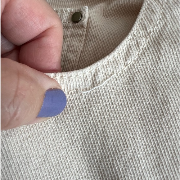 Chloe Stora Ricil Cream Cotton Textured Jeans Size 42/US 14 - Picture 7 of 8